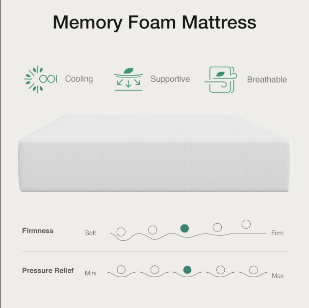 New 6-Inch Twin Gel Memory Foam Mattress – Cooling & Pressure Relief for Kids