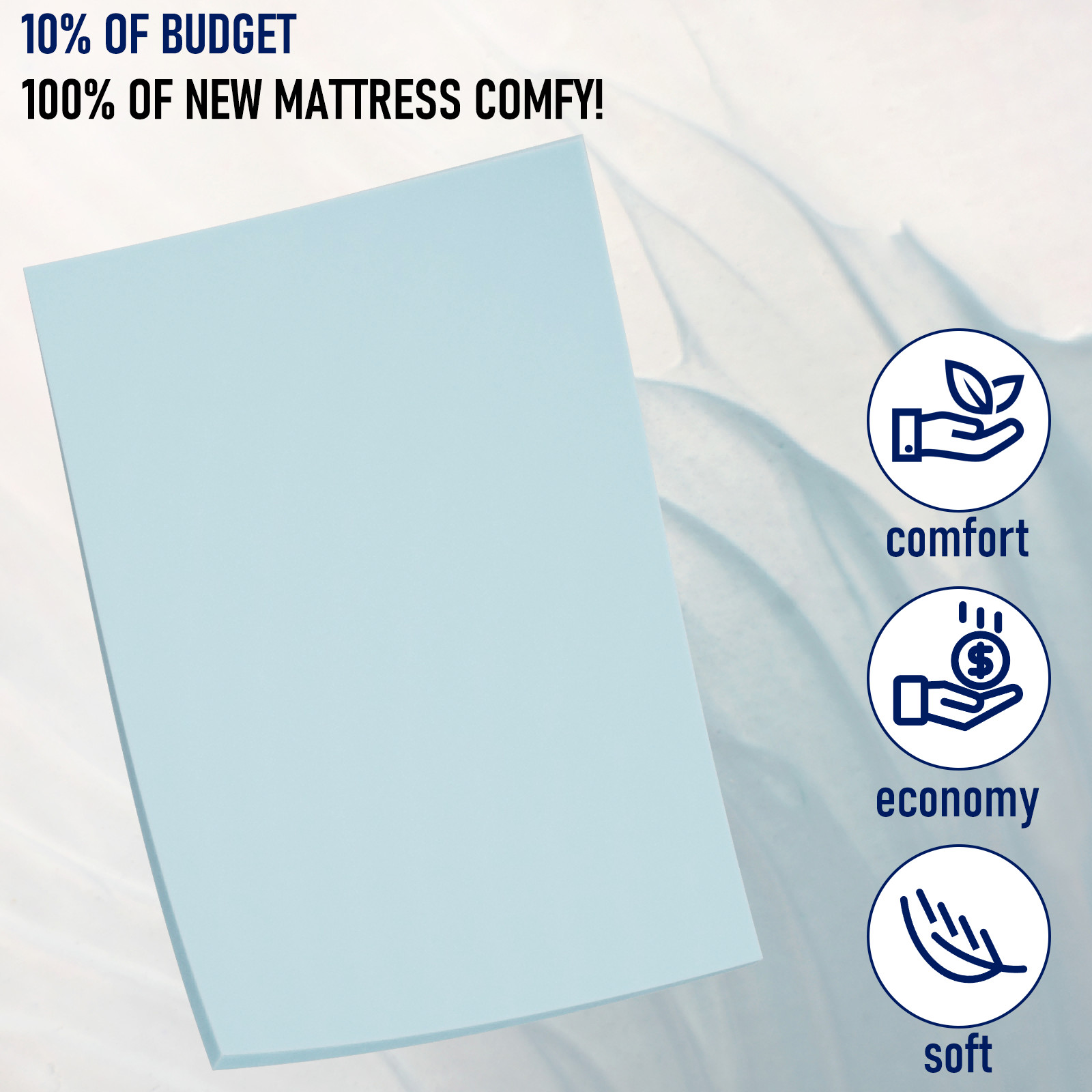 2-Inch Gel Memory Foam Mattress,Soft Mattress with Non-Slip Cover Twin Full XL