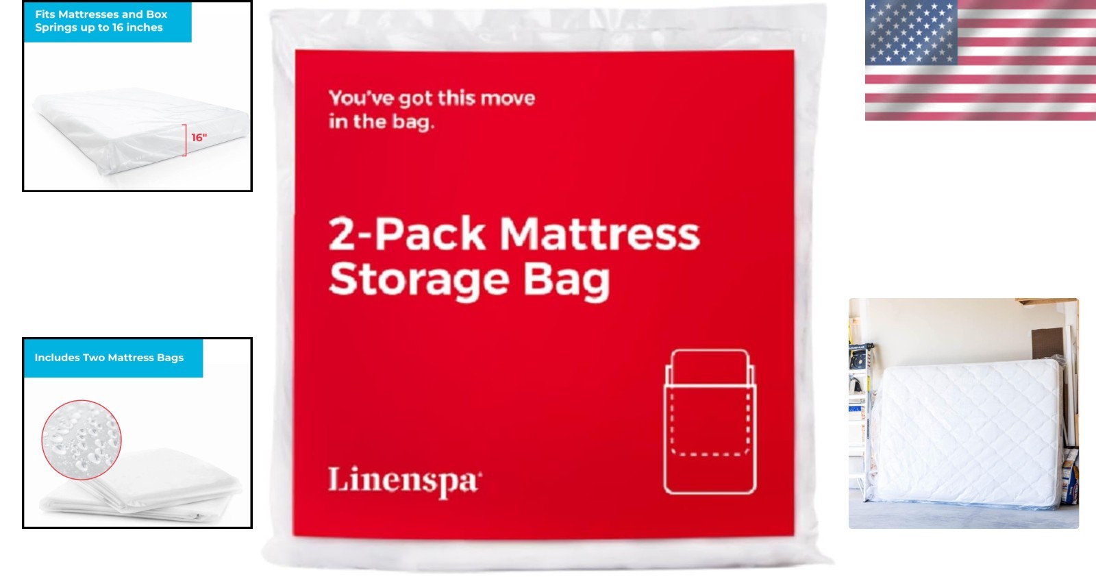 2-Pack Clear Mattress Storage Bag – Fits Queen/Full Size, Tear & Water Resistant