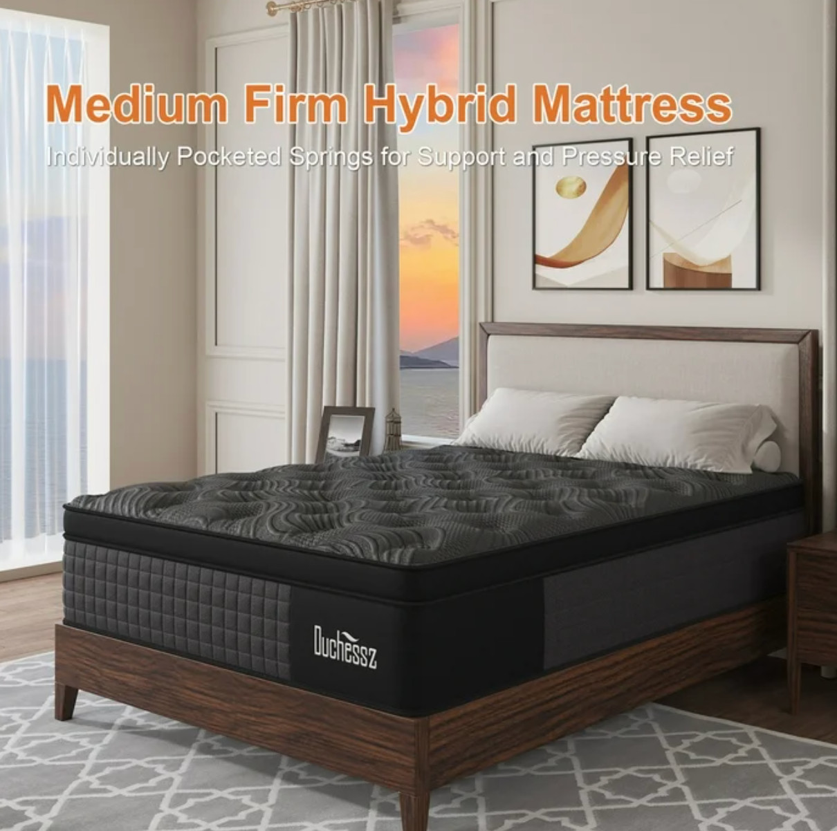 12in Full Gel Memory Foam Hybrid Mattress Medium Firm Bed Colchon Full Cama Box