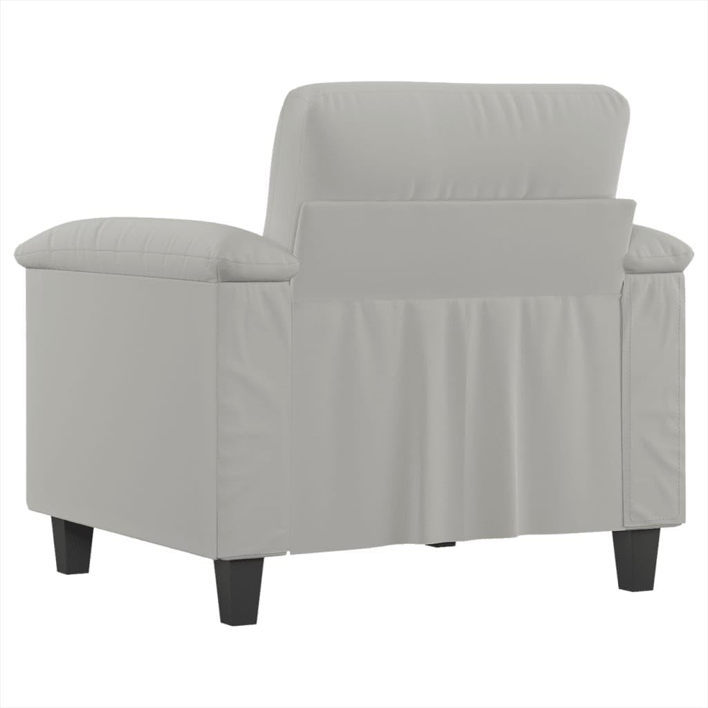 Light Grey Microfiber Sofa Chair for Living Room Bedroom Office, Single