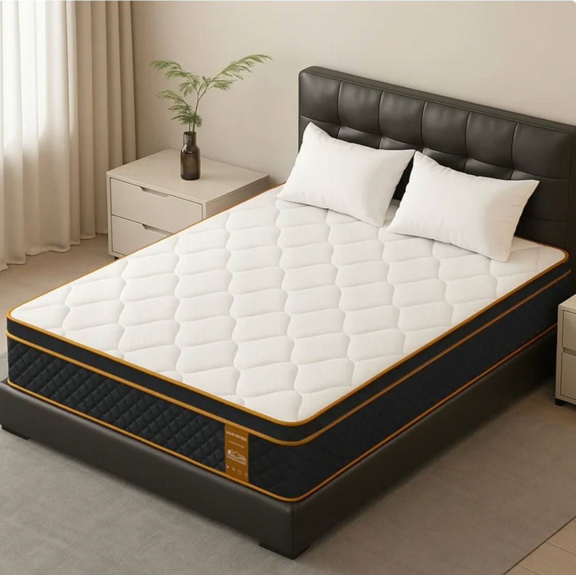 Queen 12 Inch Hybrid Memory Foam Mattress Medium Firm Bed Colchon Queen Bedroom