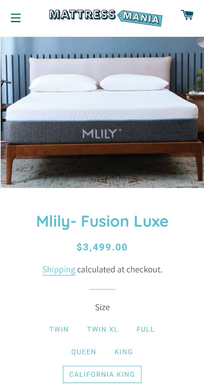 New California King – Mlily Fusion Lux – hybrid mattress
