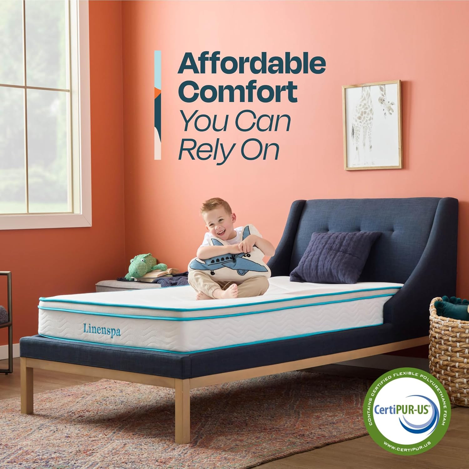 8″ Medium Firm Memory Foam Hybrid Mattress – Twin Size, Cooling Comfort