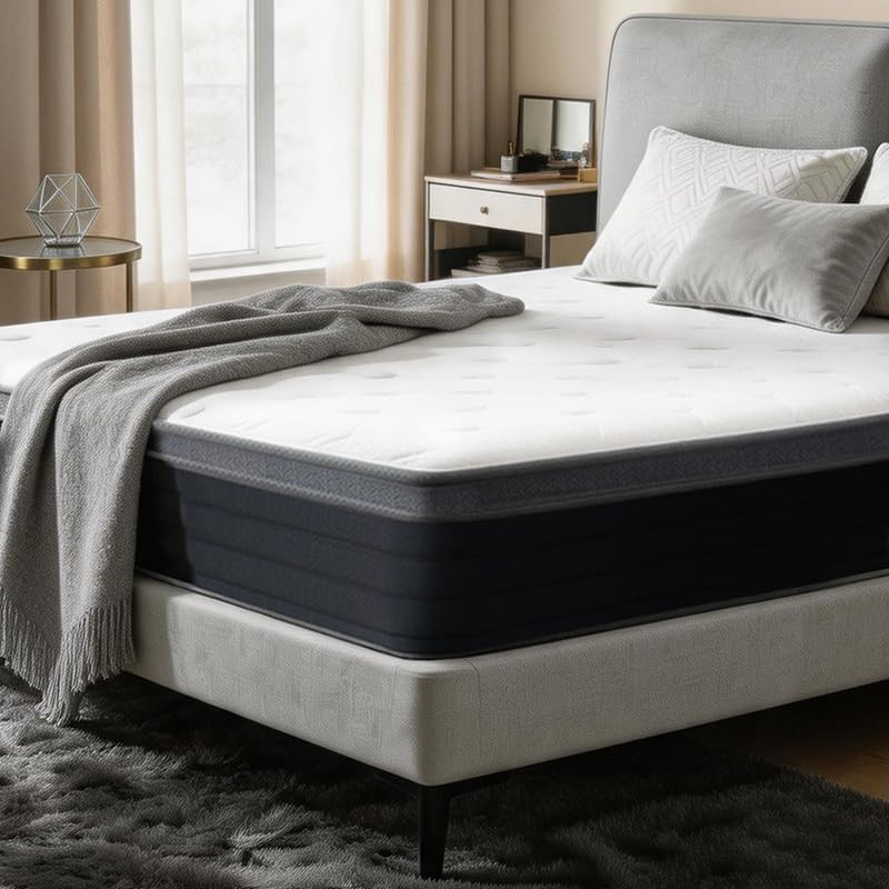 Queen Mattress in a Box 10 Inch Hybrid Pocket Coil Mattress