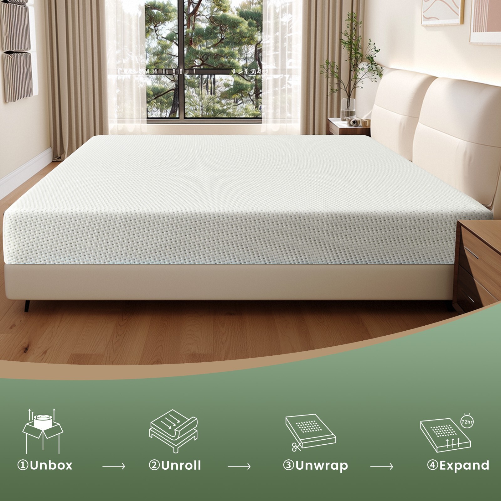 VIPKOE 5″ 6″ Mattress Medium Firm Gel Memory Foam CertiPUR-US,TwinTxl Full Queen