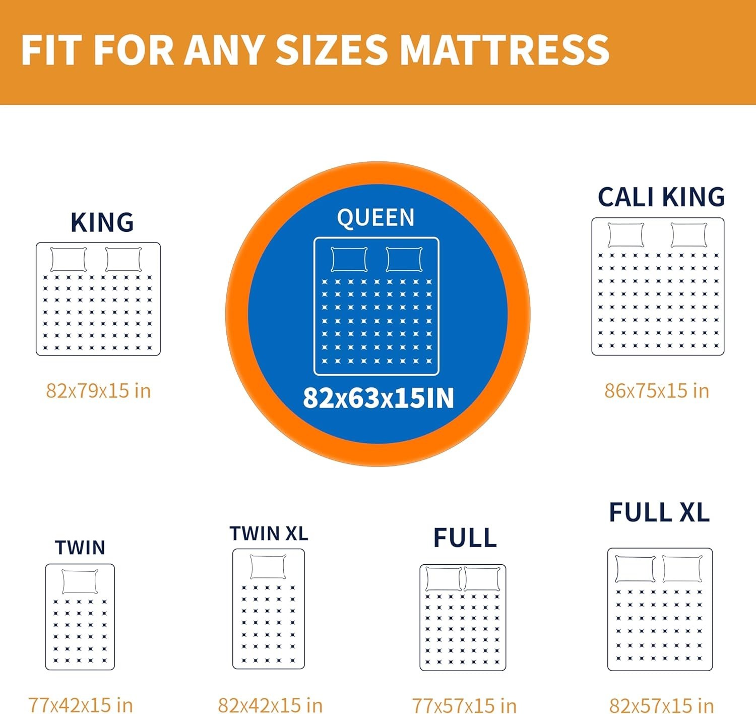 Heavy Duty Waterproof King Mattress Bag with Handles – 82”L x 79”W x 15”D