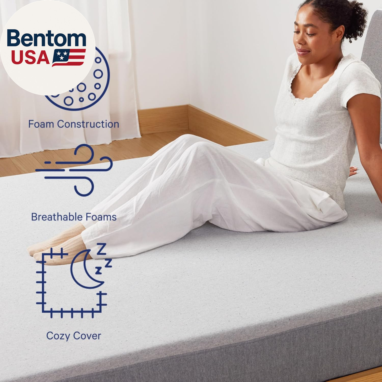 Sleep Element Twin Mattress – Medium Feel – Motion Isolation – Breathable, Cooli