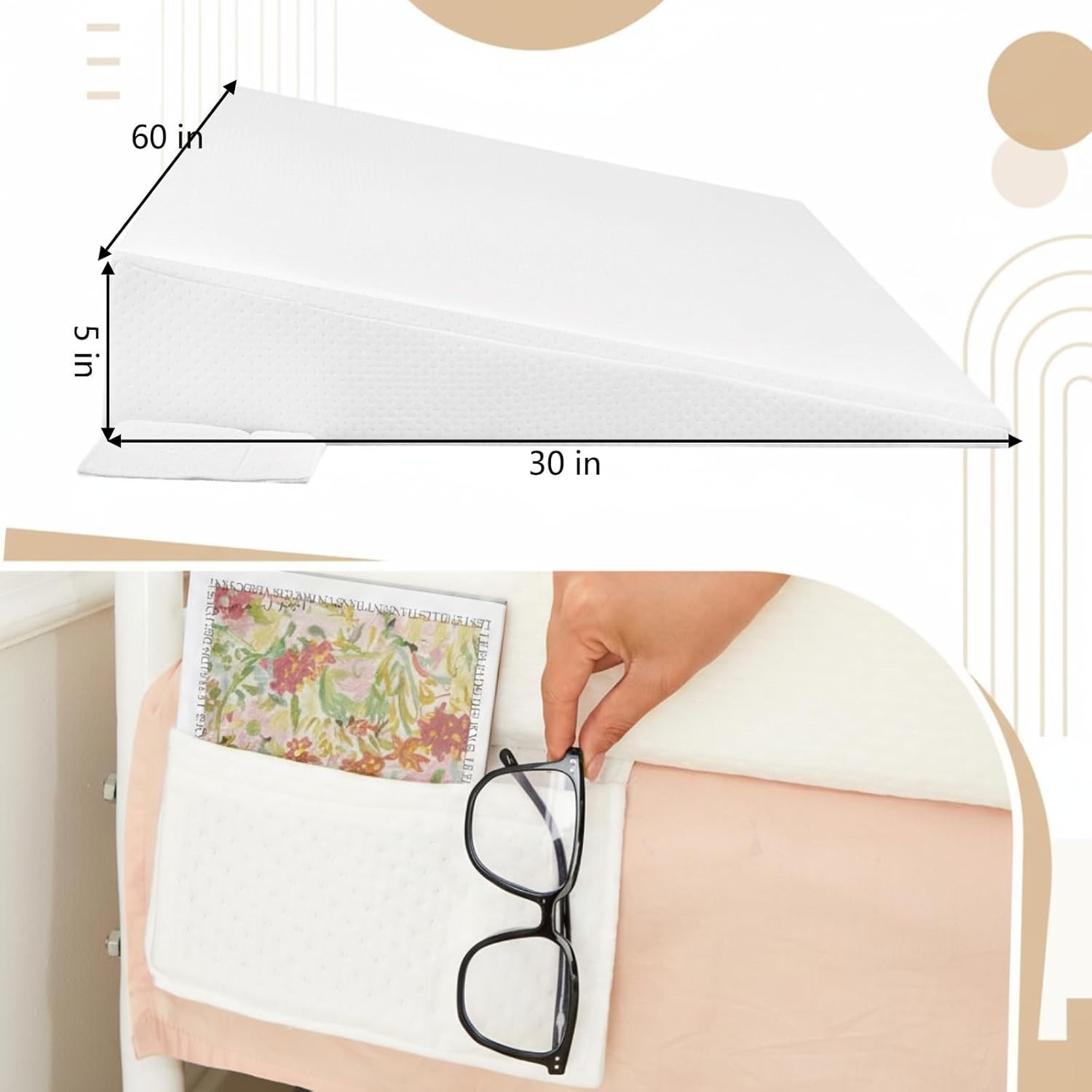 Mattress Wedge for Acid Reflux 5 Inch Queen Size Bed Wedge under Support Mattres