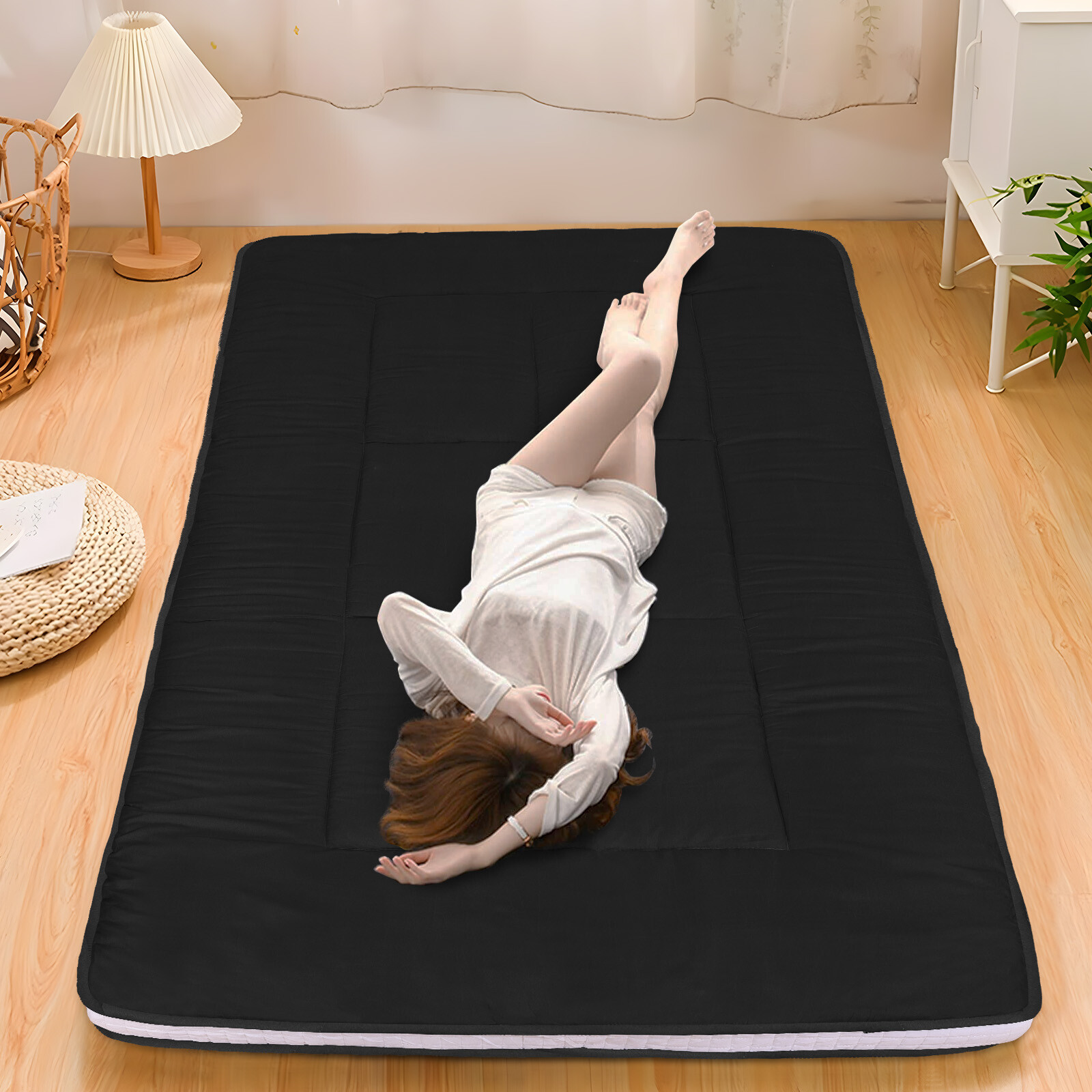 Japanese Floor Mattress 4″ Extra Thick Folding Sleeping Pad for Twin/Full/Queen