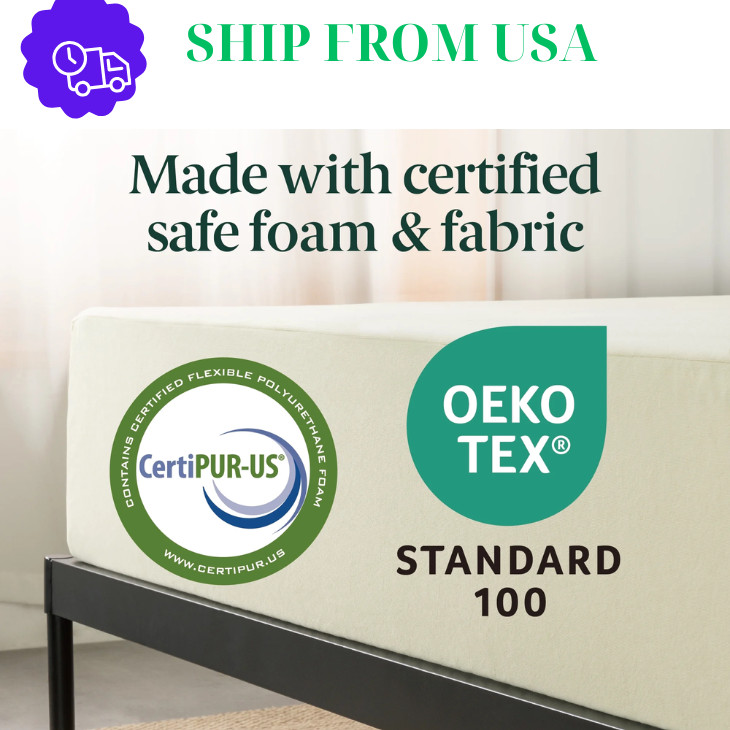 Zinus Gel Airflow 8″ Full Tight Top Medium Memory Foam Mattress New US.