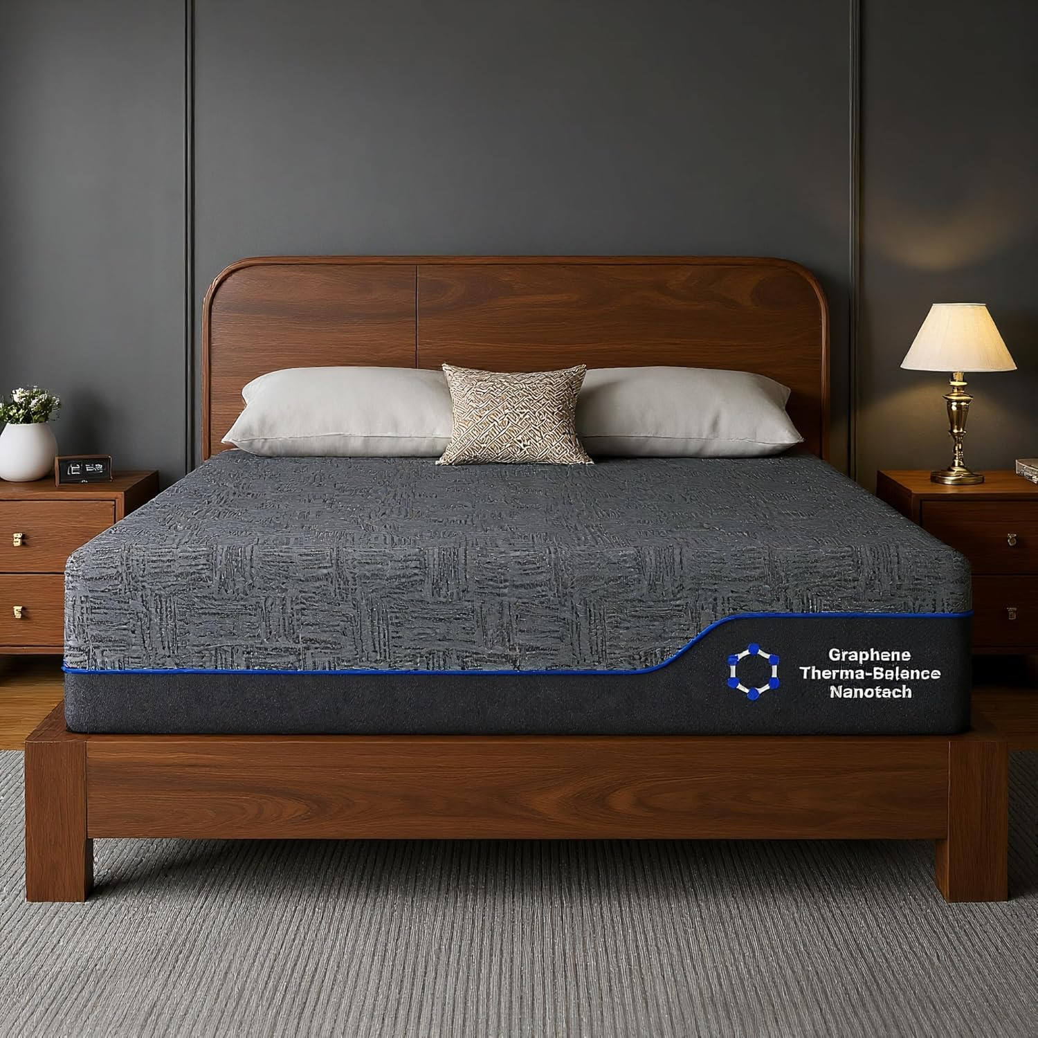 10″ Queen Hybrid Mattress in a Box, Graphene Fabric, Medium Firm, CertiPUR-US
