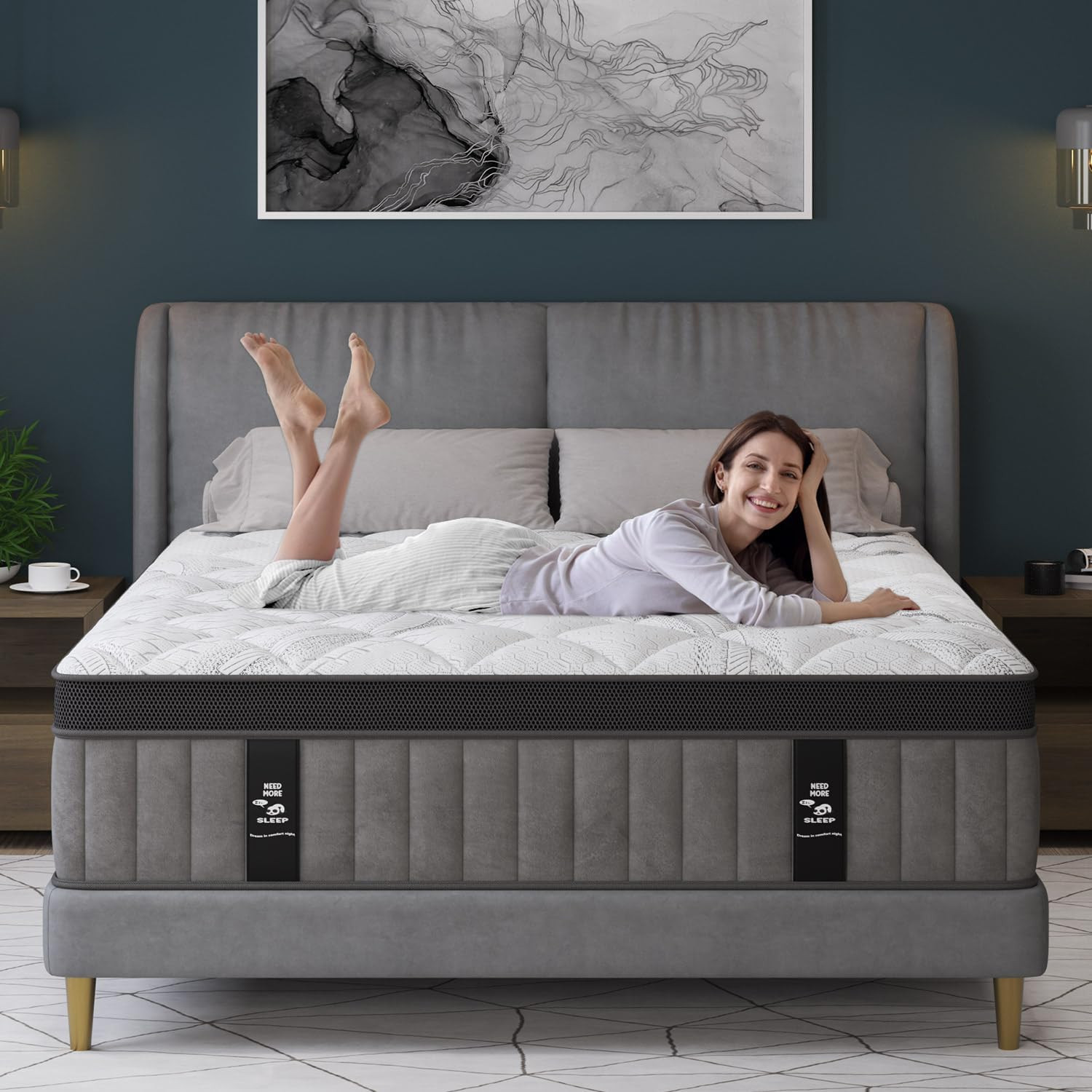 12″ Queen Hybrid Mattress – Medium Firm Memory Foam & Pocket Springs