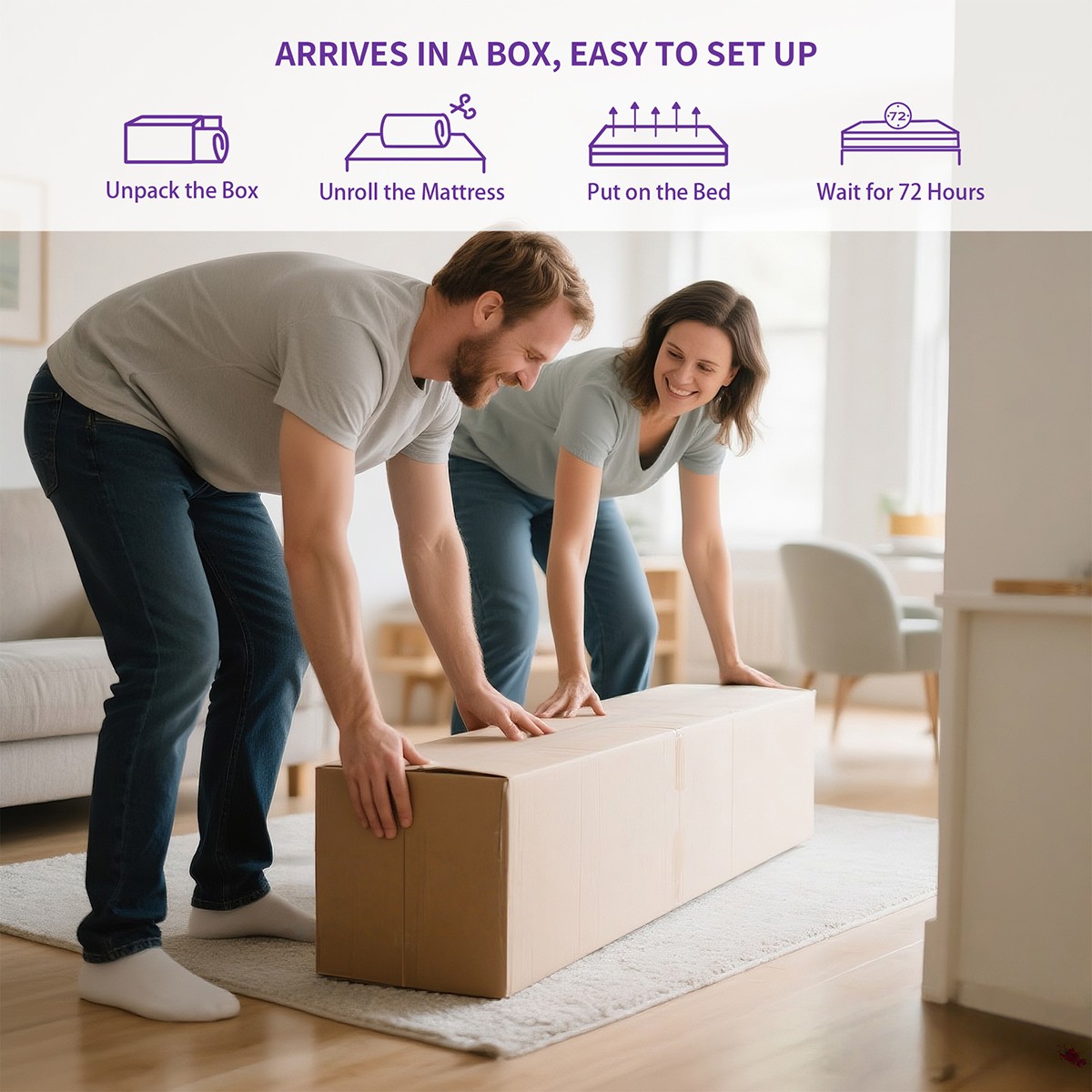 12 Inch King Size Mattress In a Box Gel Memory Foam Hybrid Spring Medium Firm