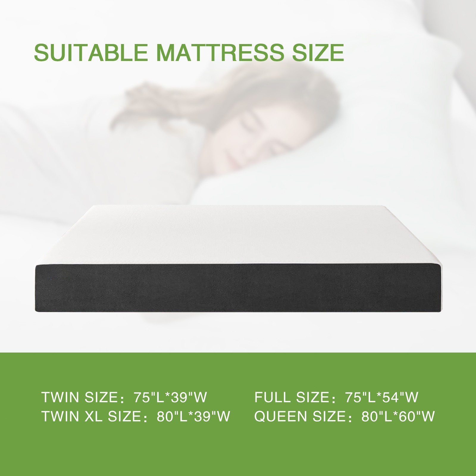 5 Inch Memory Foam Mattress, Fiberglass Free, Medium Firm, Mattress in A Box