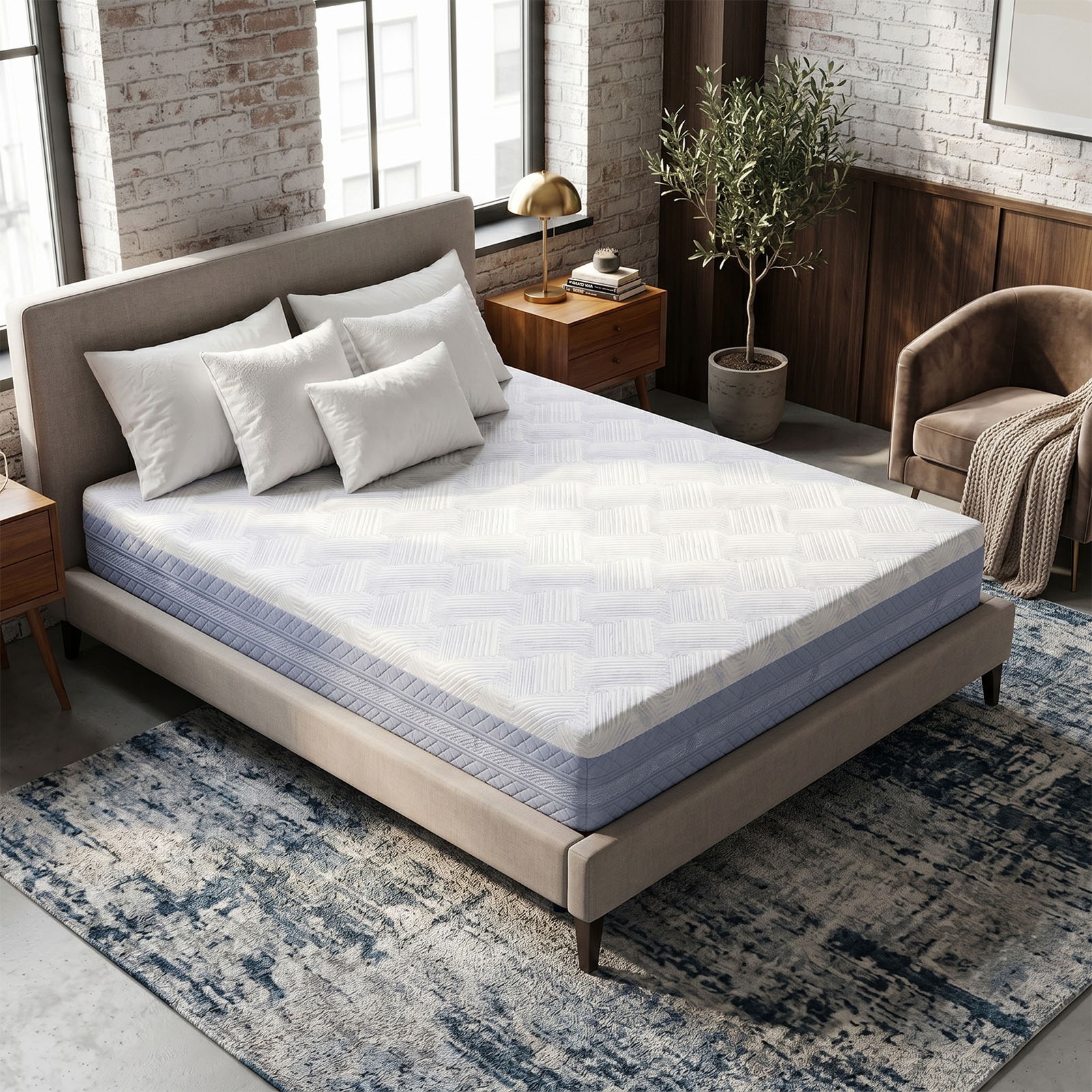 Queen Size Memory Foam Mattress Rolled Compressed Box Delivery No Assembly Requi