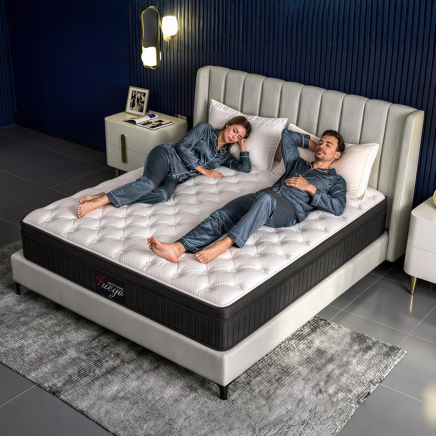 12 Inch Queen Hybrid Mattress – Medium Firm Memory Foam & Pocket Springs