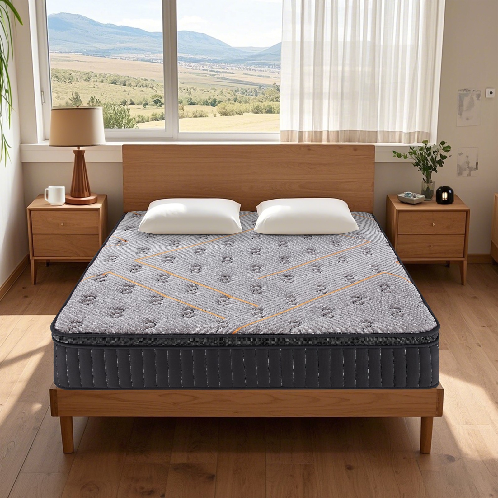 10″ Full Size Hybrid Mattress Gel Memory Foam Pocket Springs for Pressure Relief