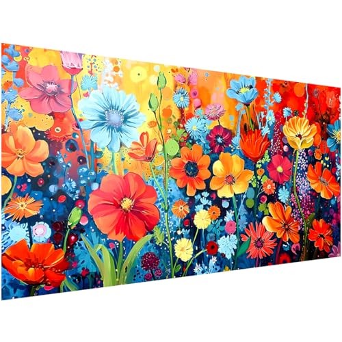Ohhvvow Kit de arte de diamantes de flores multicolor 27.5×15.7 Inch Flor