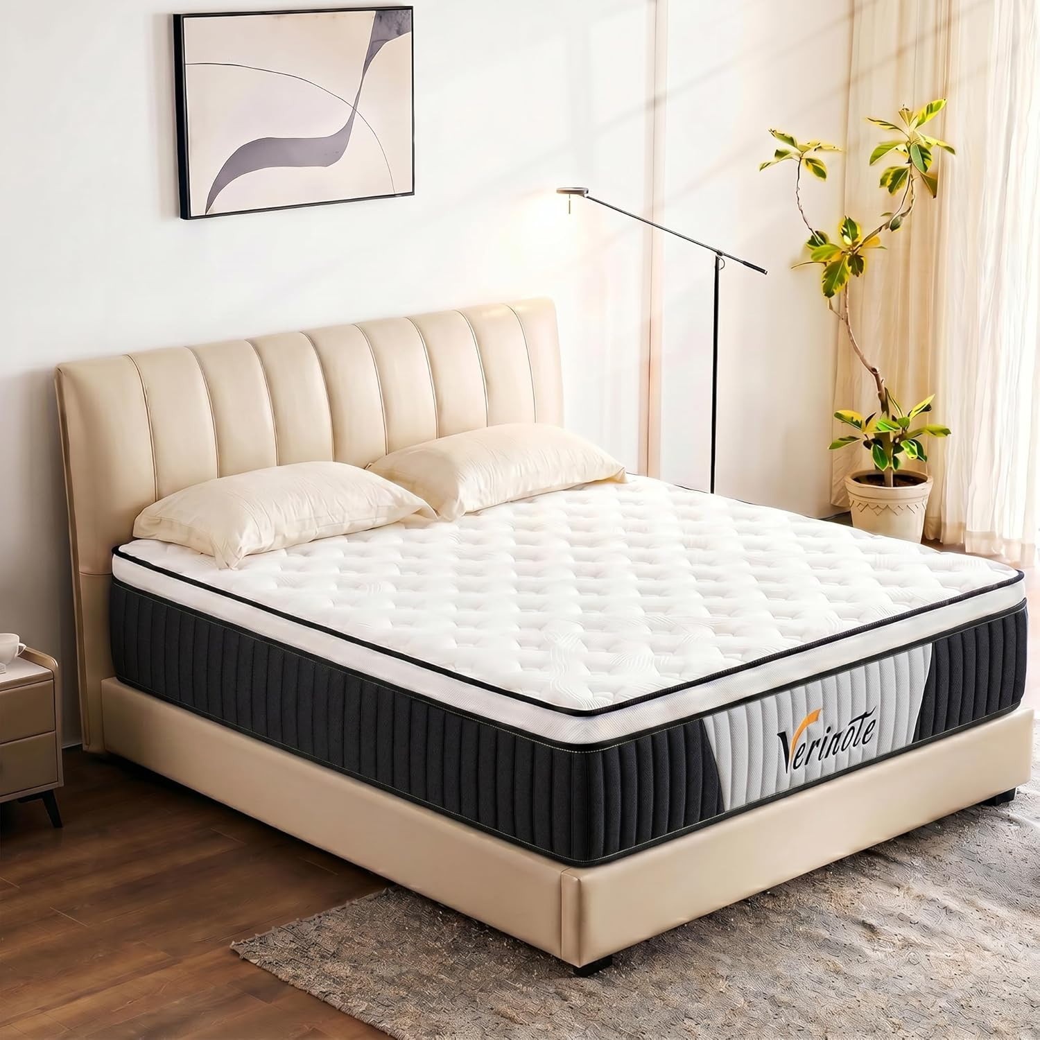 12 Inch Mattress,Medium Firm Hybrid Memory Foam & Pocket Springs for Pressure Re
