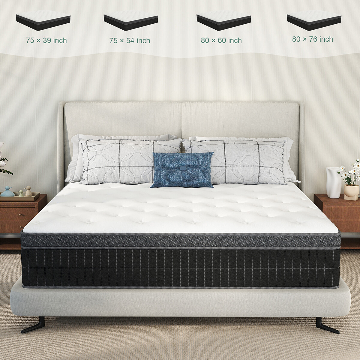 10″12″14″ Memory Foam Hybrid Spring Mattress Twin Full Queen King Size in a Box