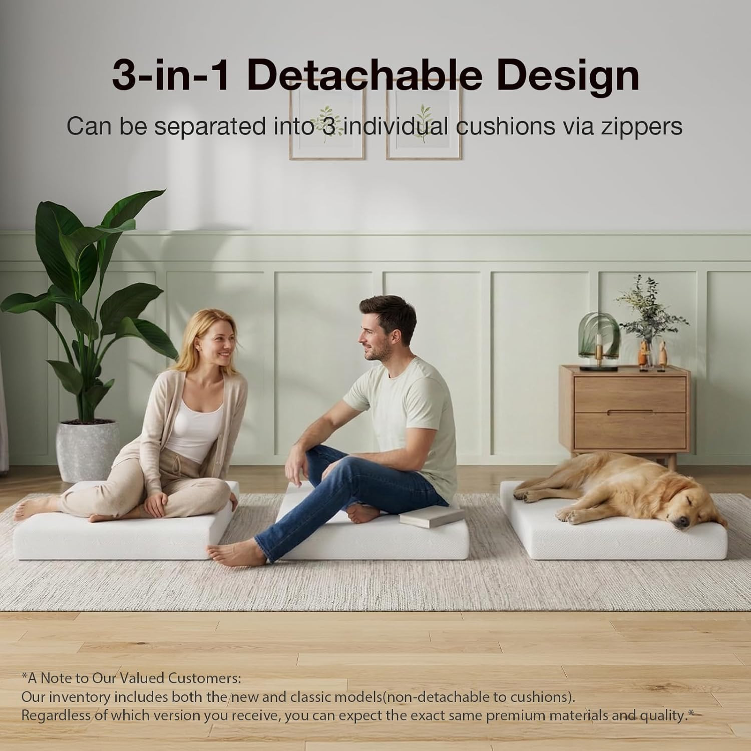 Foldable Mattress, Full Size Comfort Foam Trifold Mattress with Cloud Design Cov
