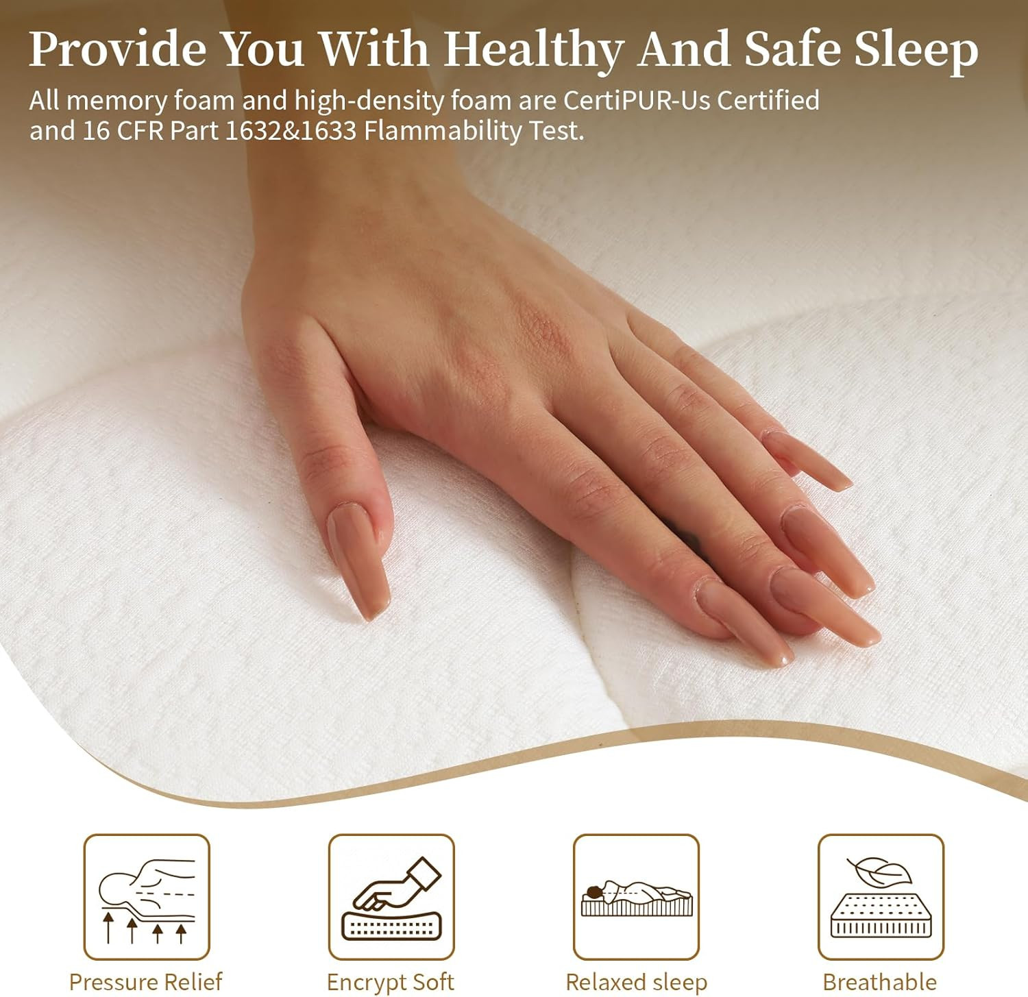 12″ Queen Hybrid Mattress – Medium Firm, Memory Foam & Pocket Springs Support