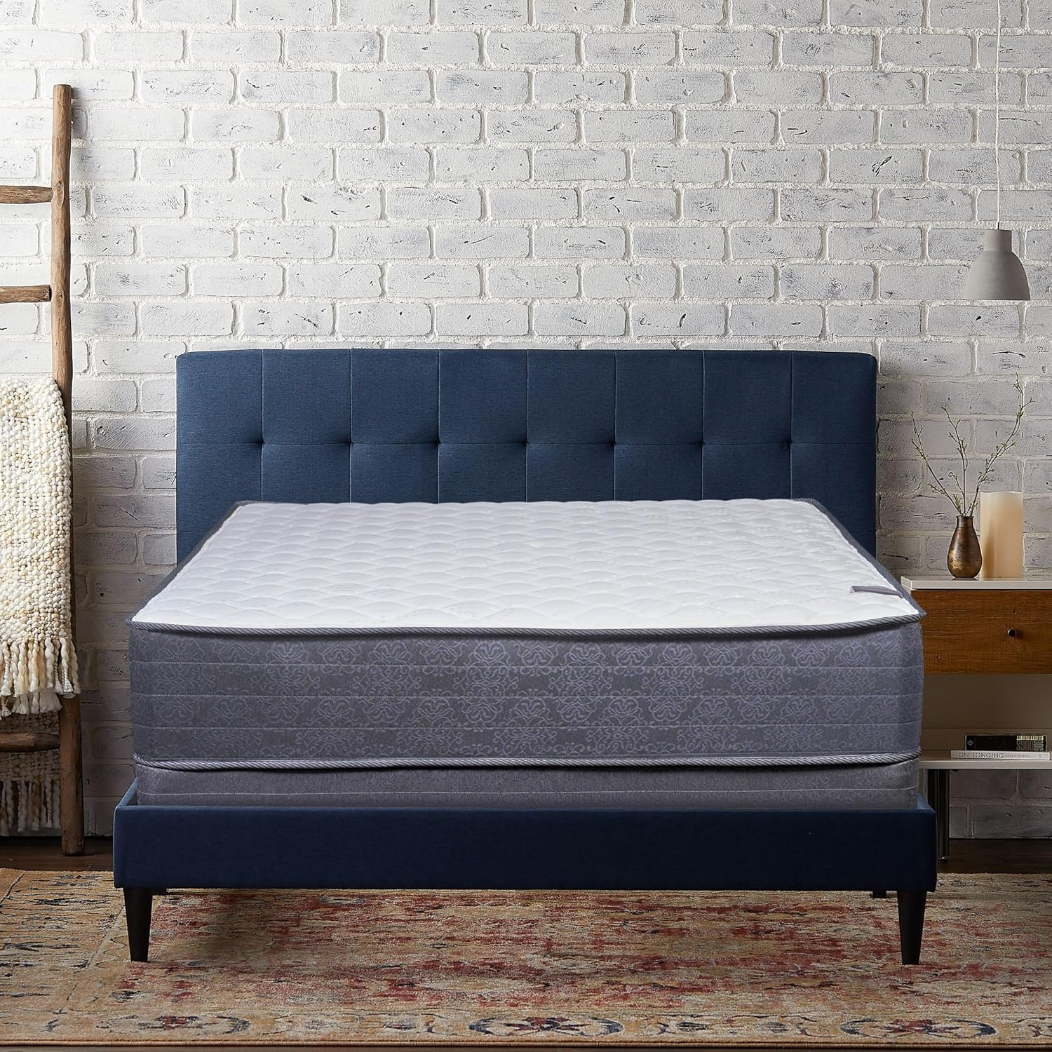 Full XL 10″ Plush Innerspring Mattress & 8″ Wood Box Spring Set