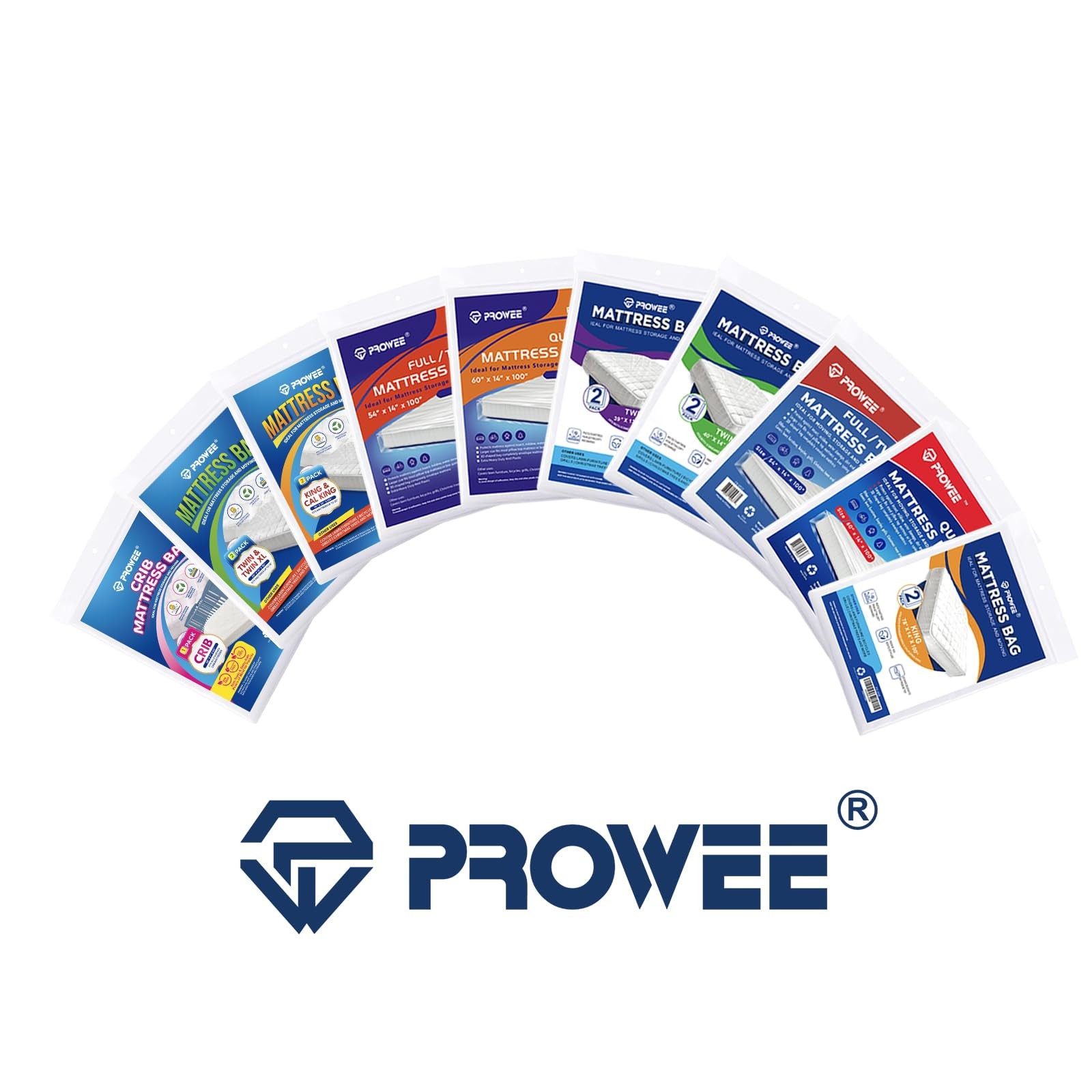 PROWEE 2 PK Twin/Full Mattress Bags for Moving Full/Twin XL,2 Pack, Clear