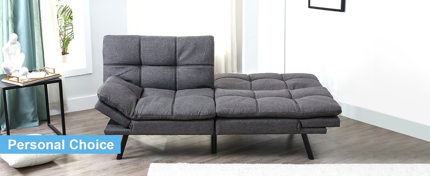 Futon Sofa Bed Convertible Memory Fo Couch Bed, Modern Sleeper