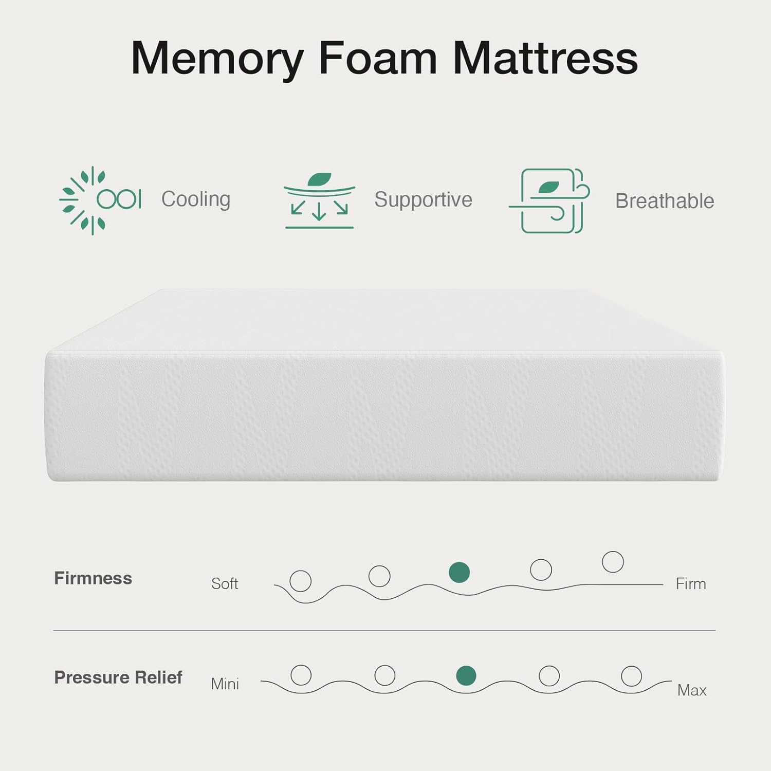 Novilla Mattress, 5-14 Inch Gel Memory Foam Mattress in a Box, Cooling Comfort
