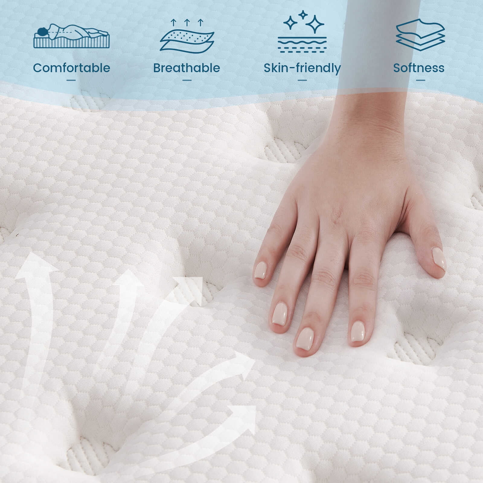 10 Inch Twin Full Queen Gel Memory Foam Mattresses Motion Isolation Top Mattress