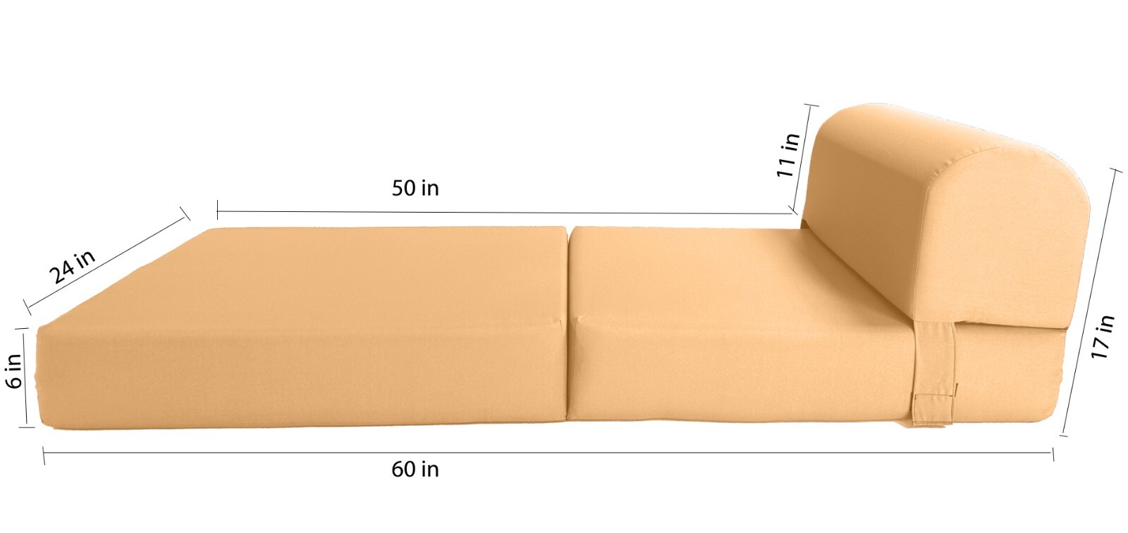 Sleeper Chair Folding Foam Beds, Bedding Sofa, Couches 6x24x70 Peach