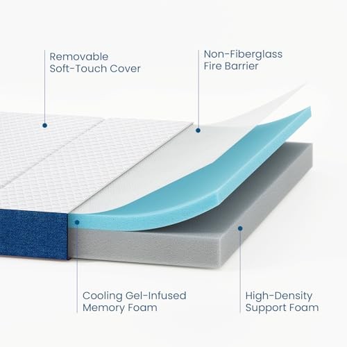 Size Folding Mattress, Trifold Gel Memory Foam Bed, Short Queen 6 Inch