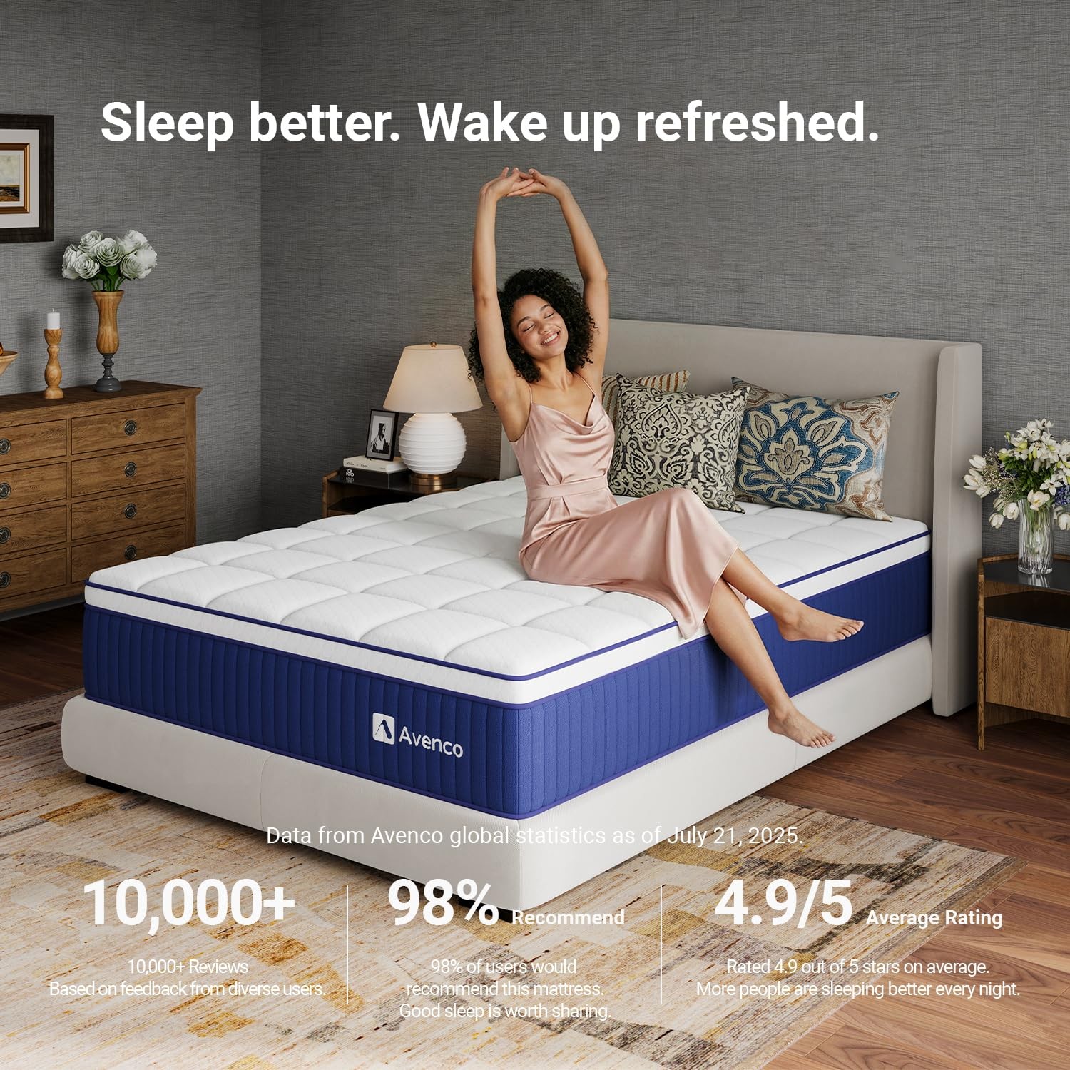 12 Inch Queen Hybrid Mattress Gel Infused Memory Foam Coil Spring, Pressure