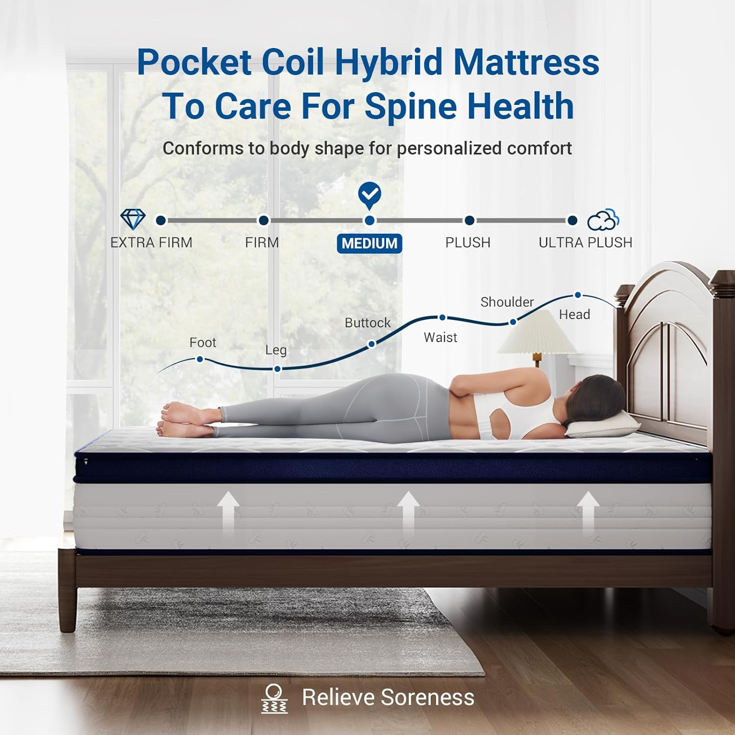 14″ King Pocket Spring Mattress for Silent Sleep & Ultimate Support