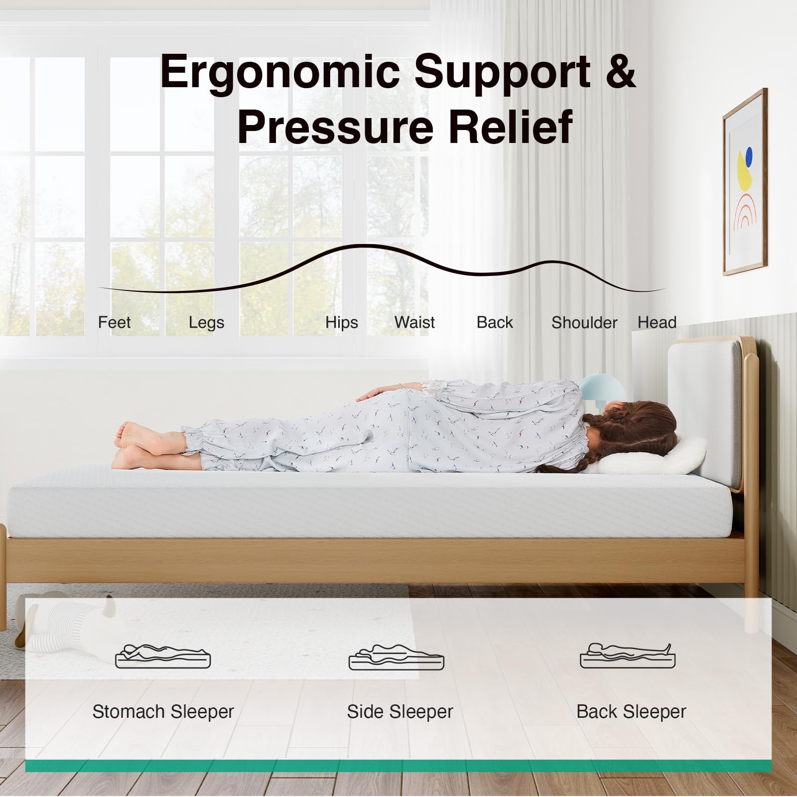 8 Inch Twin XL Memory Foam Mattress in a Box for Kids & Adults, Contour Suppo…