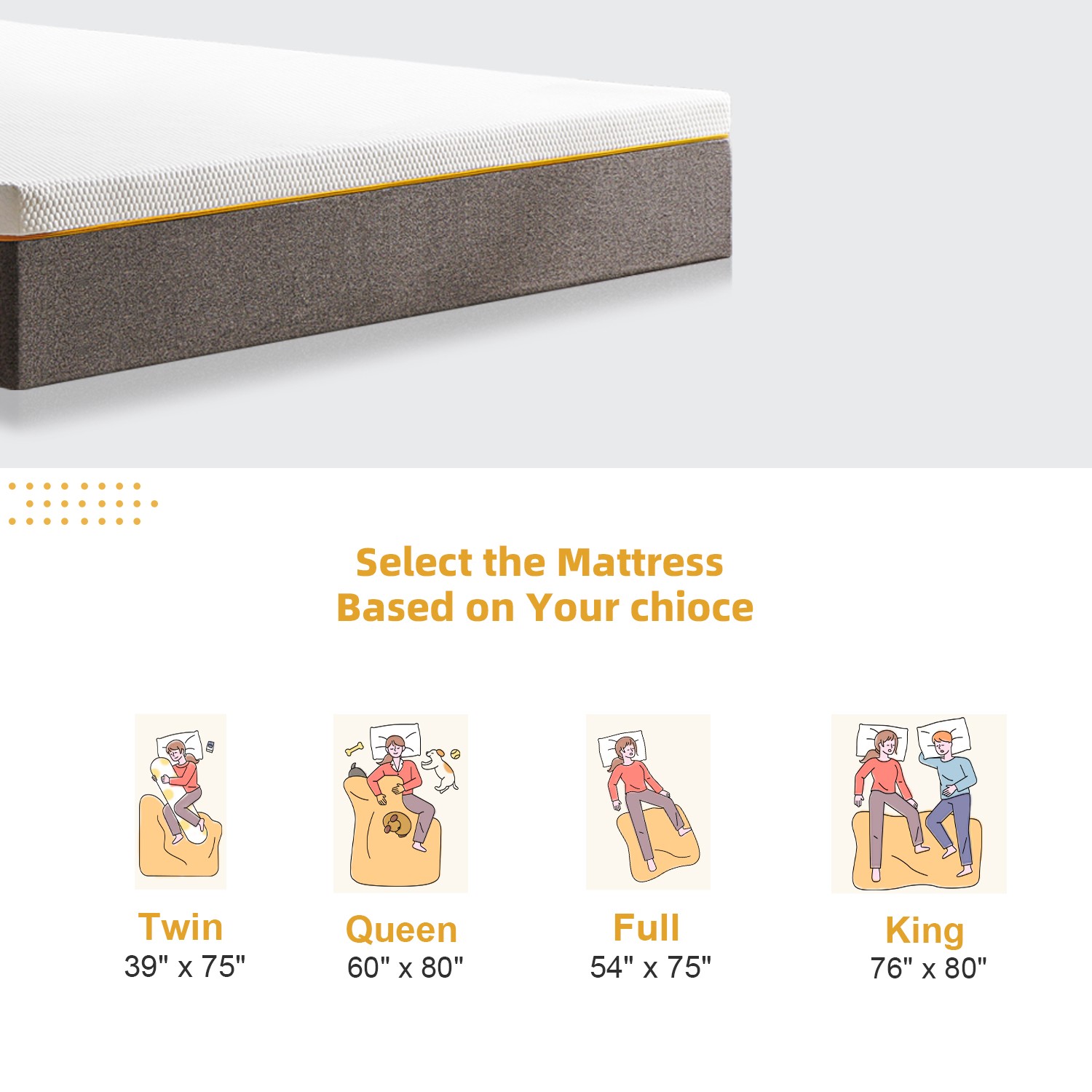 8″10″12″14″ Mattress Memory Foam Mattress Bed in a Box,Twin Full Queen King Size
