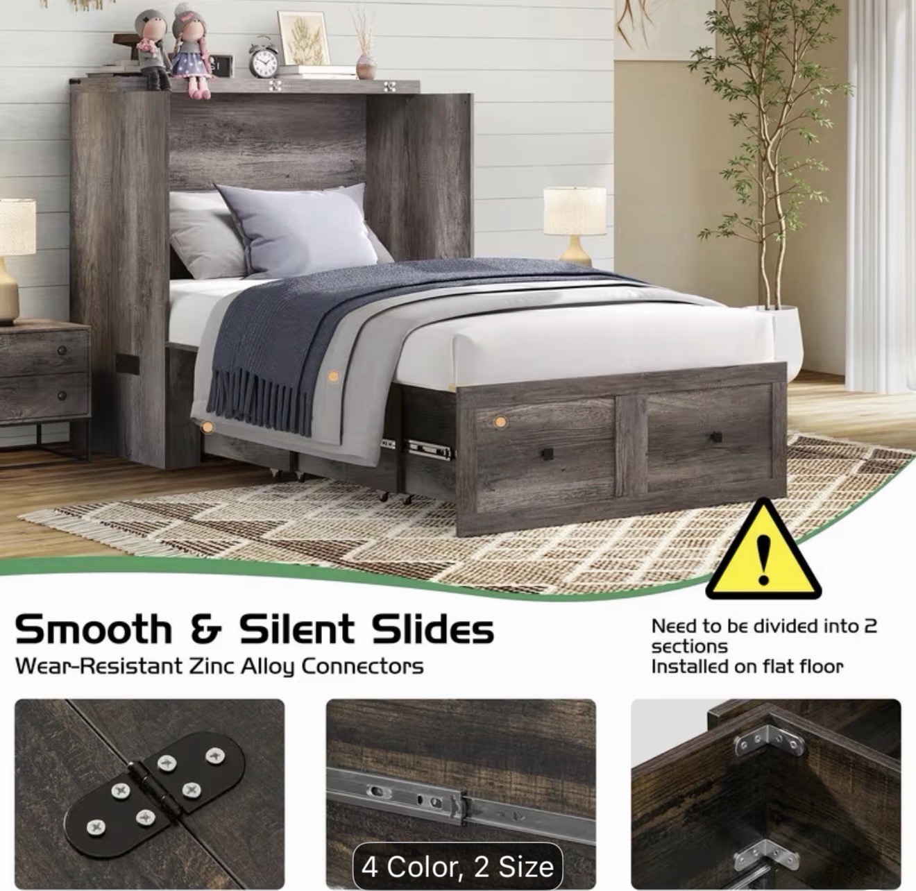 Murphy Bed with 6 Memory Foam Mattress