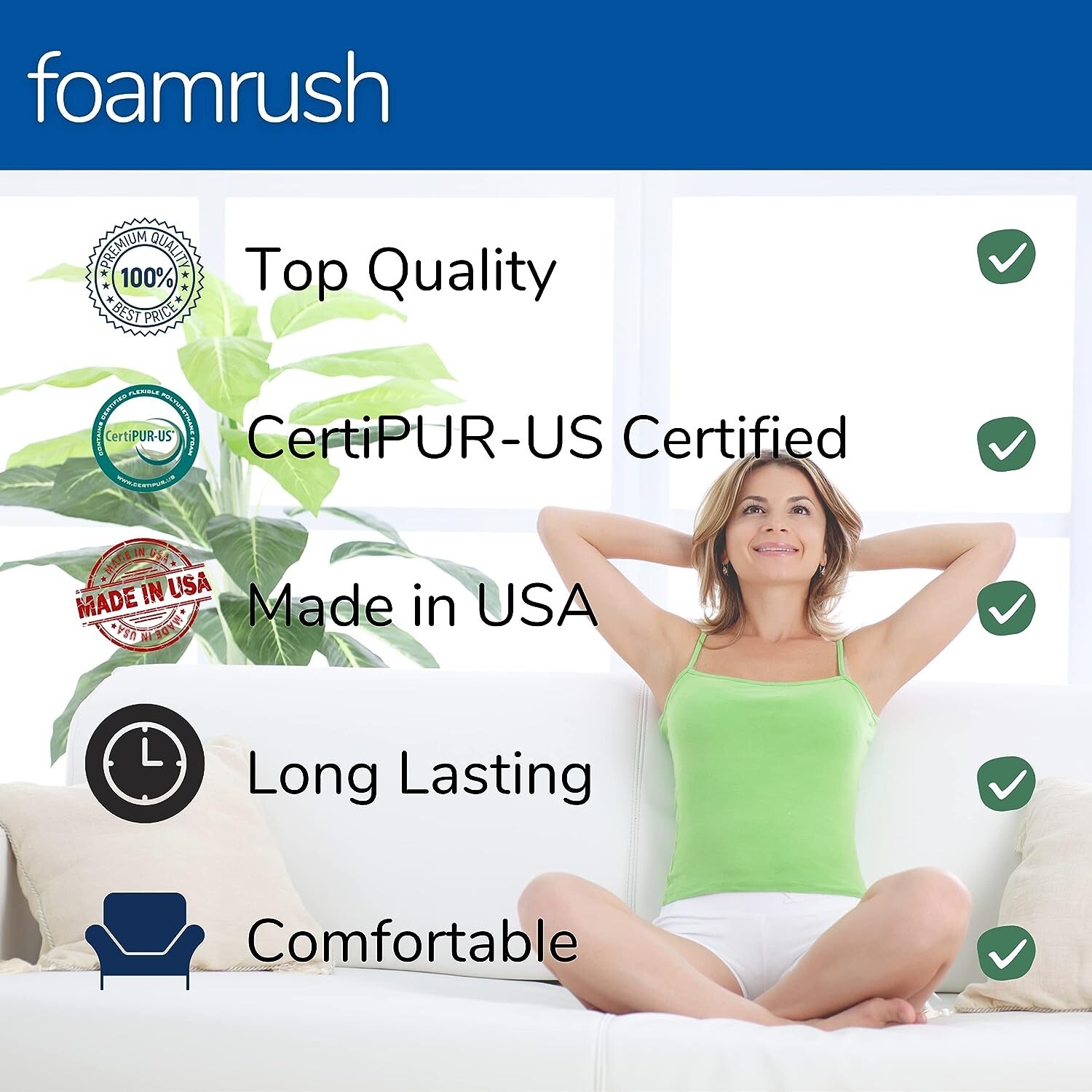 FoamRush Bunk (30″ x 72″) Cooling Gel Memory Foam RV Mattress Medium Firm USA