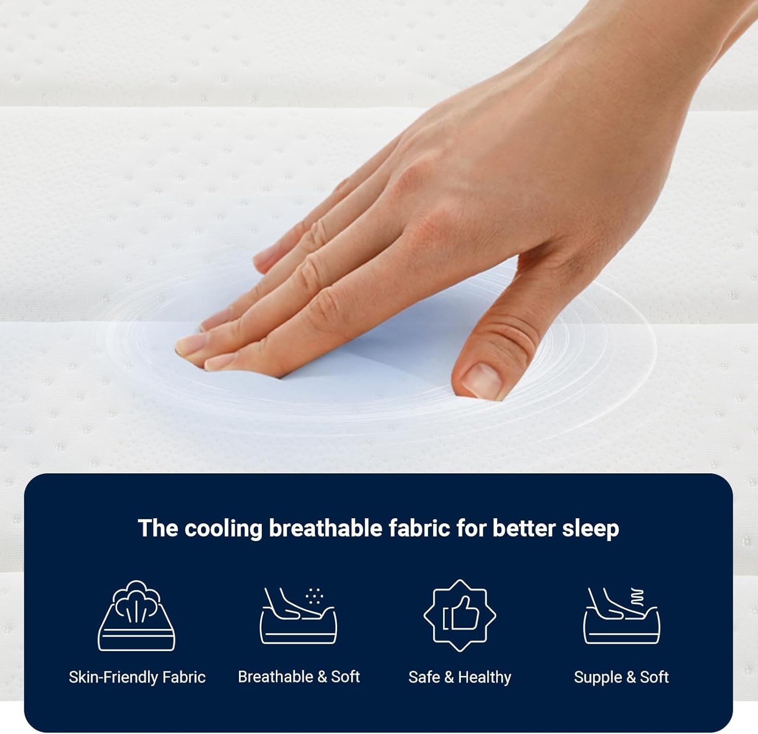 Twin Mattress, 10 Inch Twin Size Hybrid Mattress in a Box, Medium Firm Bed wi…