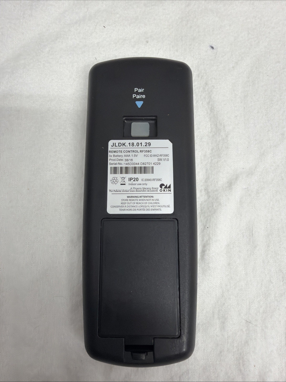 Sealy Ease 1.0 Remote Control RF358C JLDK.18.01.29 Adjustable Bed Tempurpedic