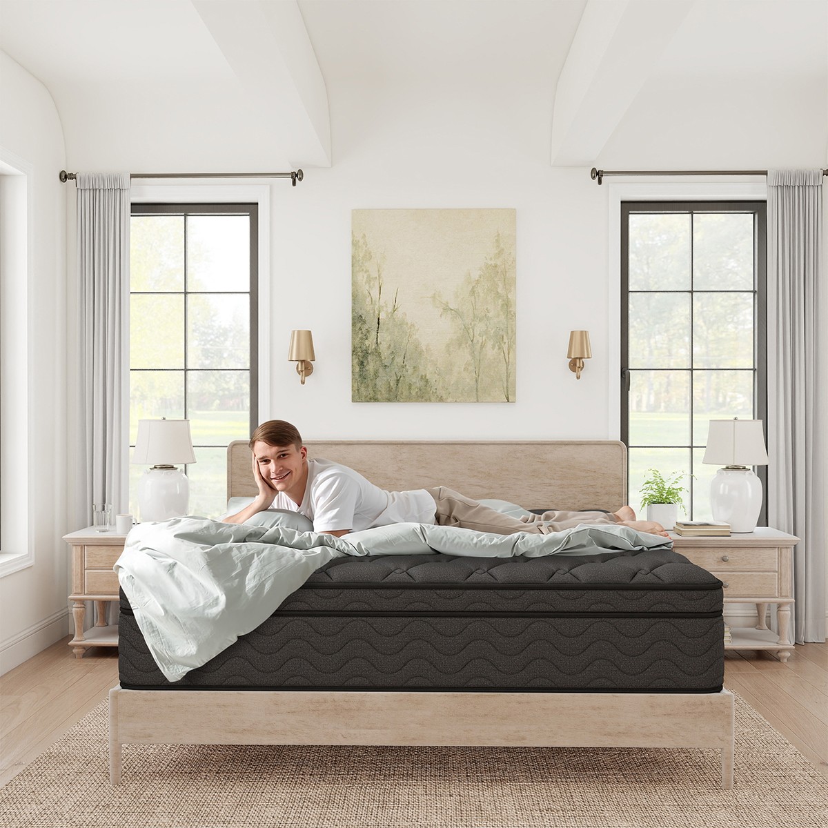 12″ Hybrid Mattress in a Box Gel Memory Foam Spring Twin Full Queen King Size