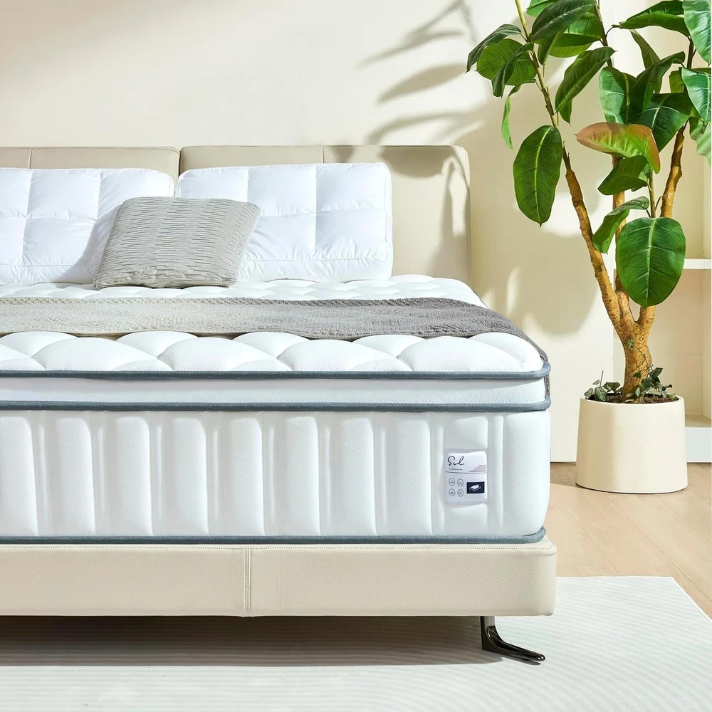 12 Inch Queen Mattress in a Box Hybrid Gel Memory Foam Pocket Spring Soft Plush