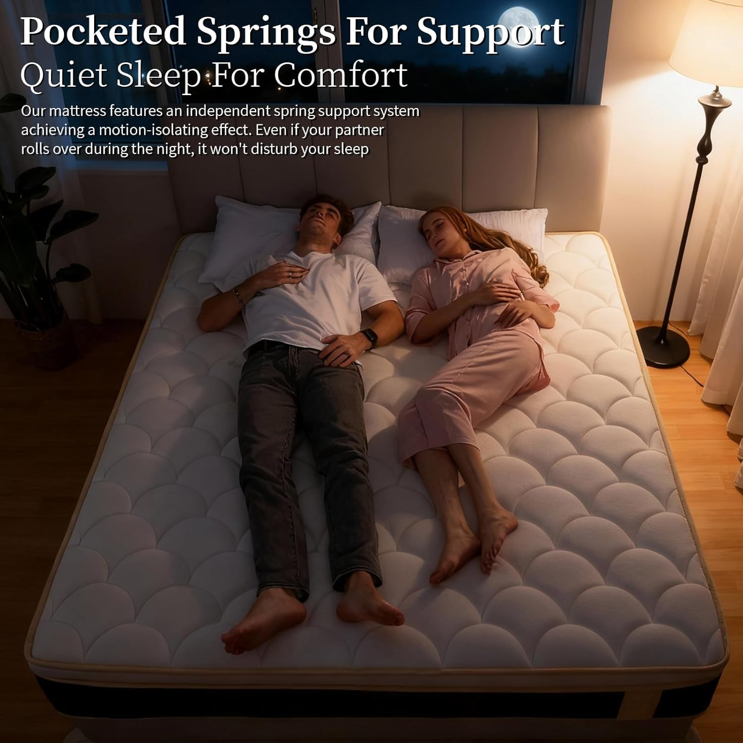 12″ Queen Hybrid Mattress – Medium Firm, Memory Foam & Pocket Springs Support