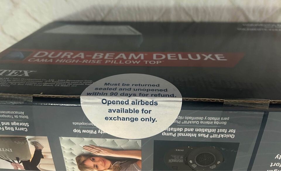 Intex Queen Mattress, New. Dura Beam Delux, perfect for visits.