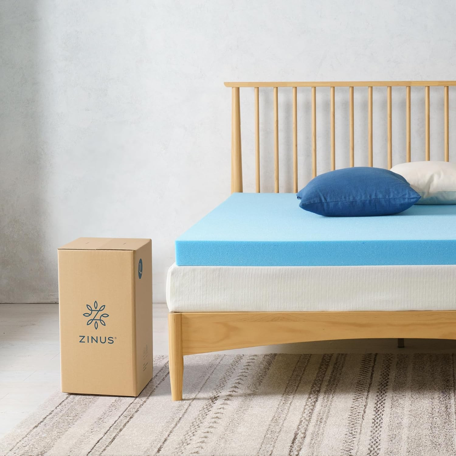 3″ Green Tea Cooling Gel Memory Foam Mattress Topper – Queen Size