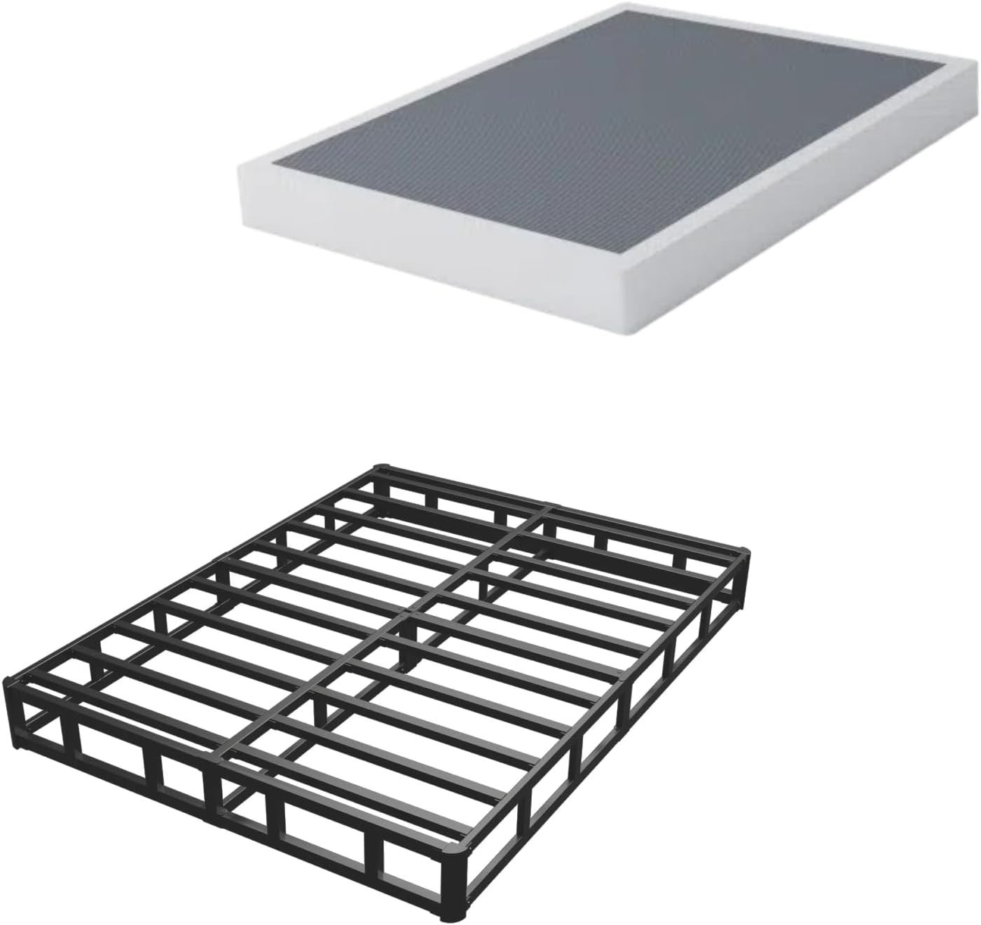 Heavy Duty Metal Box Spring Queen 5 Inch Capacity Non-Slip Noise-Free Support