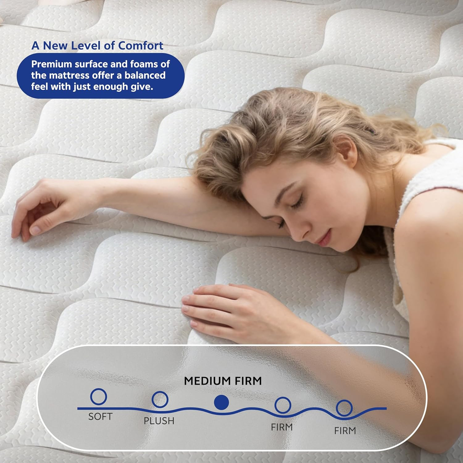 Double Mattress,12 Inch Full Mattrress with 7-Zone Hybrid Double Bed Mattresses,