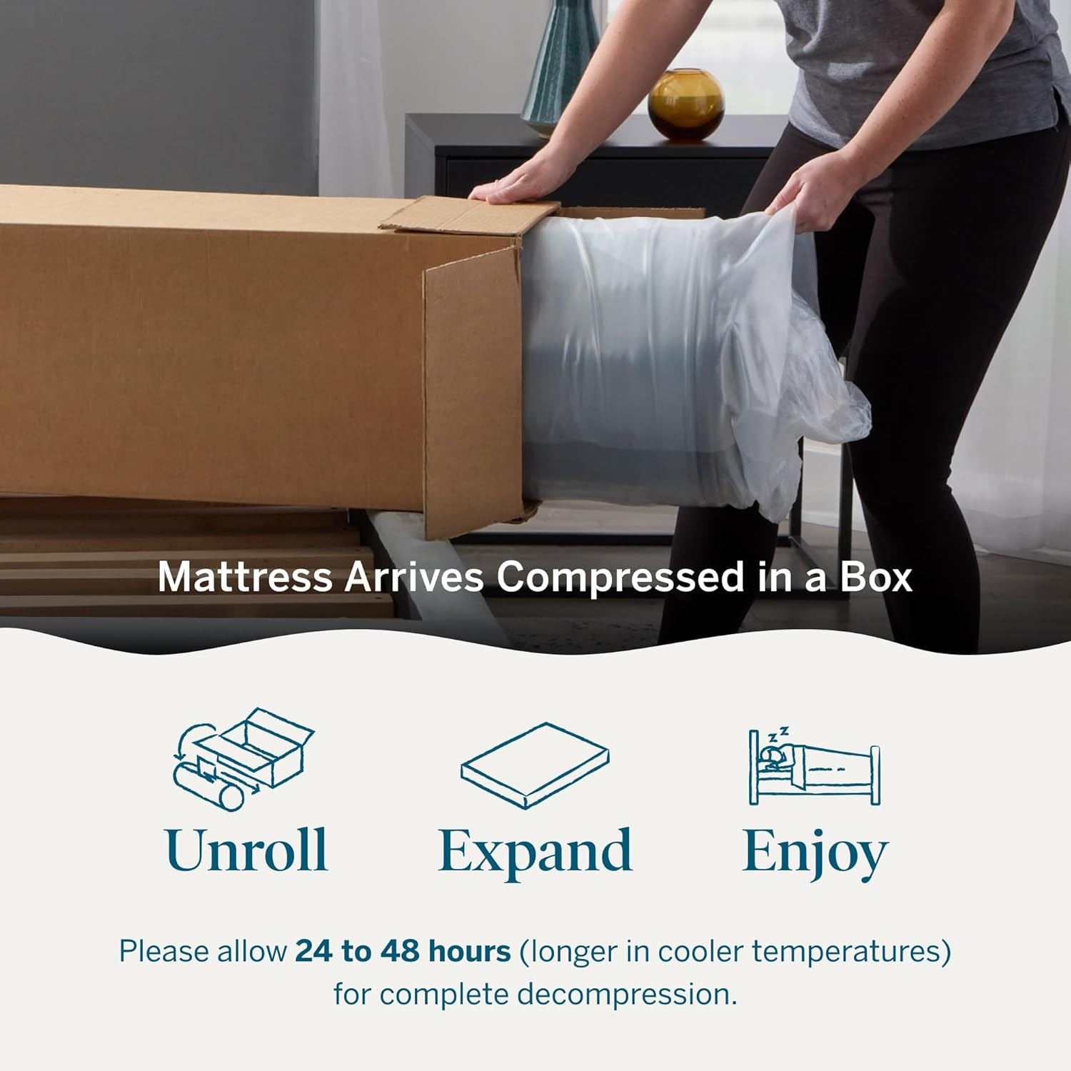 Queen 10″ Memory Foam Mattress – Cooling Gel & Bamboo Charcoal – Bed in a Box